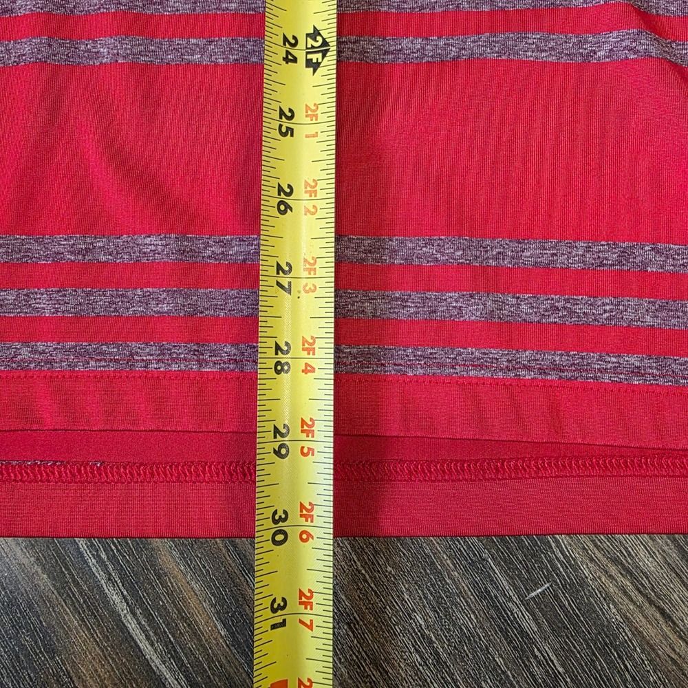 Adidas Men's Red Grey Striped Golf Polo Shirt Size XL Performance - Picture 2 of 8
